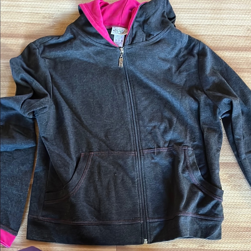 GAP Gray and Pink Hooded Sweatshirt